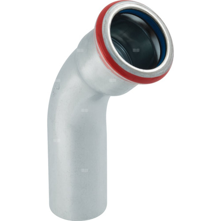 Kolano 45' GEBERIT Mapress C-Stahl FKM, stal (Ocynk galwaniczny/elektrolityczny) (ocynk), 54 mm, DN 50 x 54 mm x DN 50 (końcówka wciskowa x mufa zaprasowywana) z uszczelką