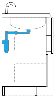 Półsyfon umywalkowy przyścienny podszafkowy -AKCES