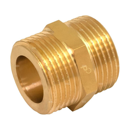 Nypel wzmocniony pod uszczelkę płaską PERFEXIM, mosiądz, 1/2'' (GZ)