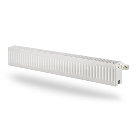 Grzejnik płytowy typ 33 PURMO Plint wym. 200 x 1000 mm, kolor biały, moc 1022 W, front Profilowany