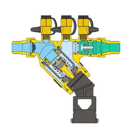 Izolator przepływów zwrotnych ze strefą obniżonego ciśnienia z możliwością nadzoru. DN 32. Typu BA