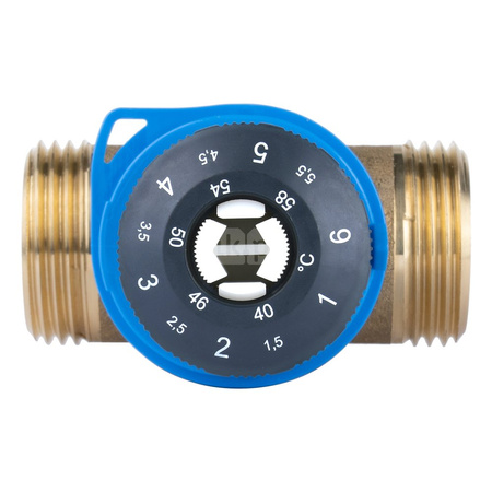 Zawór regulacyjny termostatyczny do wody ciepłej AFRISO ATM 363 ze śrubunkami mosiądz GZ 1'', DN 20, zakres temp. 35-60'C, Kvs 1.6 m3/h, maksymalna temperatura 90'C, maksymane ciśnienie 10 bar