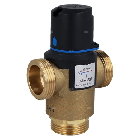 Zawór regulacyjny termostatyczny do wody ciepłej AFRISO ATM 883 mosiądz GZ 1 1/4'', DN 25, zakres temp. 35-60'C, Kvs 4.2 m3/h, maksymalna temperatura 110'C, maksymane ciśnienie 10 bar