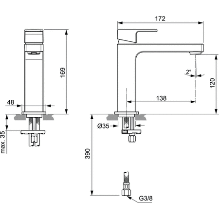 EDGE BAT. UMYWAL. GRANDE SLIM BEZ KORKA