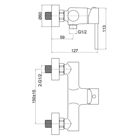 Bateria natryskowa FERRO FIESTA, kolor chrom, montaż bez natrysku