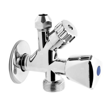 Zawór wodny FERRO Kombi ze złączką do rury miedzianej fi10 mm GZ 1/2'' x GZ 3/8''