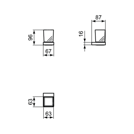 CONCA KUBEK Z UCHWYTEM KWAD. GOLD