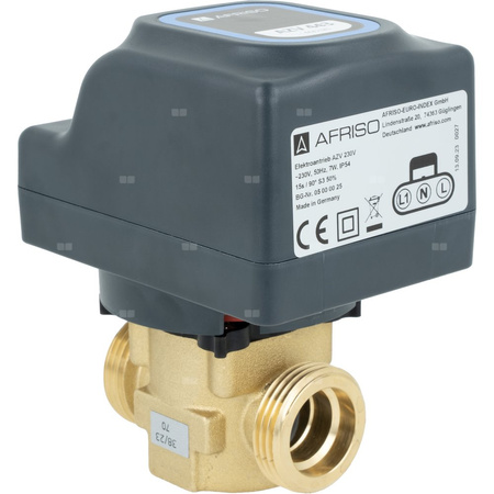 2-drogowy zawór strefowy AZV 443, DN20, G1", Kvs 10, 230 V AC, NC