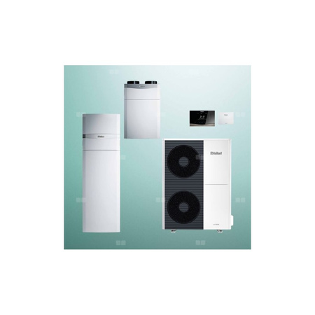 Pakiet Systemowy OZE - Pompa ciepła powietrzna powietrze-woda monoblok VAILLANT VWL 105/6A aroTHERM plus 9.2 kW 400 V + Centrala grzewcza uniTOWER VIH QW 190/6E + Rekuperator entalpiczny recoVAIR VAR 360/4E + Regulator sensoCOMFORT VRC 720