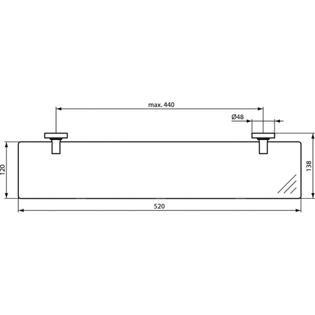IOM PÓŁKA 520MM FROSTED GLASS SLKBL