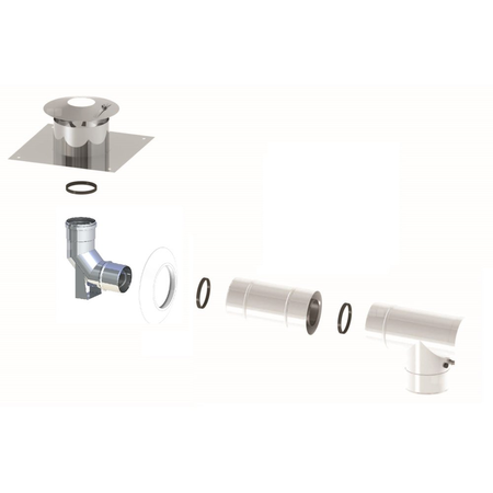 Pakiet powietrzno-spalinowy poziomy wyrzut przez ścianę fi60/100mm