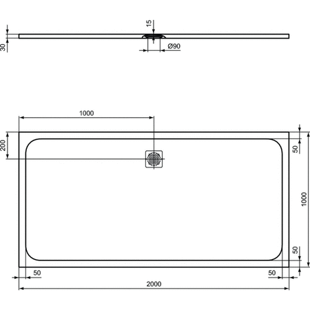 ULTRAFLAT S Brodzik 200x100 BC SAND RECT