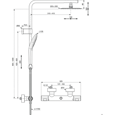 CERATHERM FLEX T100 System natryskowy EXPSD