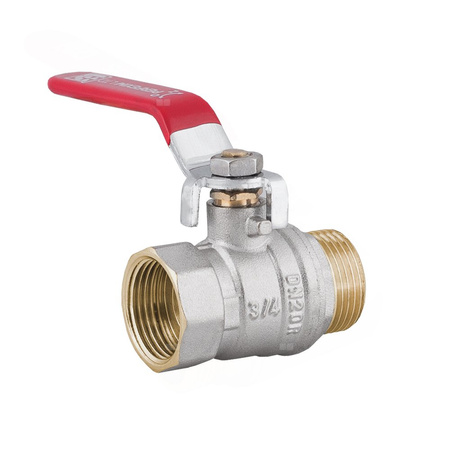 Zawór kulowy PERFEXIM 1040 mosiądz niklowany, PN16 1/2'' gw x gz, uchwyt: dźwignia