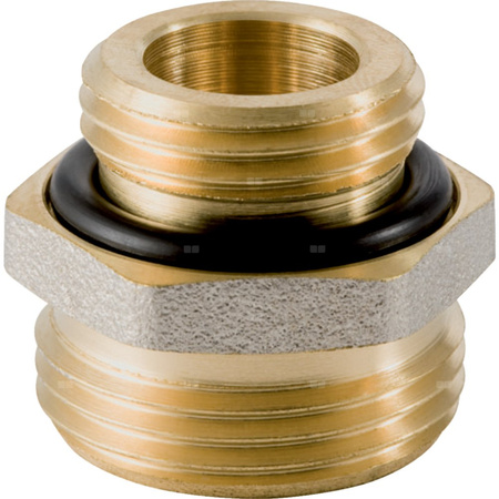 Nypel GEBERIT MeplaTherm redukcja, mosiądz nikiel (Niklowanie) / mosiądz, 3/4'' x 1/2'' (GZ x eurokonus)