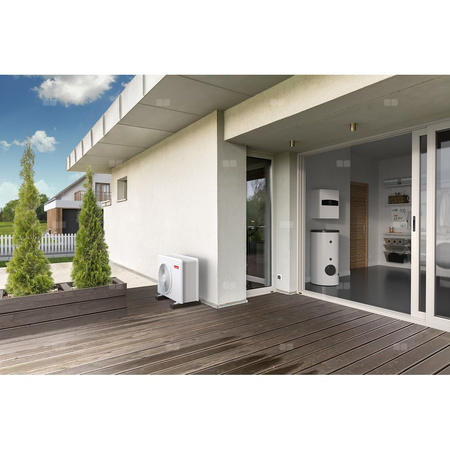 Pakiet - Pompa ciepła powietrze-woda split ARISTON NIMBUS FLEX S-T NET R32 8 kW 400 V + Moduł naścienny SENSYS HD + Zasobnik c.w.u. 200 l + Moduł komunikacji internetowej (aplikacja Ariston Net)