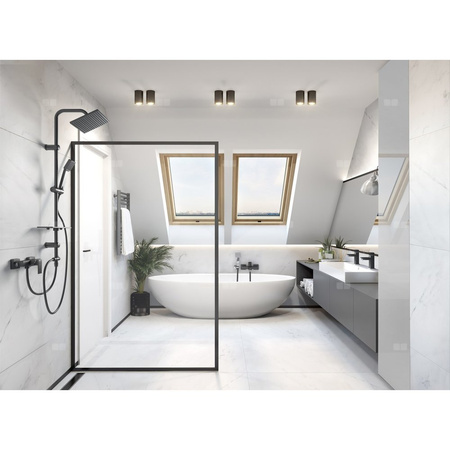 Bateria natryskowa FERRO ZICCO, kolor czarny, z zestawem natryskowym, montaż bez natrysku