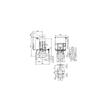 Pompa obiegowa WILO Stratos GIGA 2.0-I 50/1-20/1,5 typu in-line z silnikiem znormalizowanym 50/60 Hz, moc silnika 1.4kW 2.5 A 4020 obr/min, wlot Kołnierz DN 50