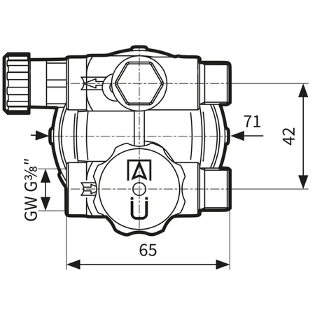 Filtr olejowy AFRISO R500Sijednorurowy z powrotem fi 3/8''/3/8'' GW x GZ, z wkładem plastikowym, maks. przepływ 210 l/h