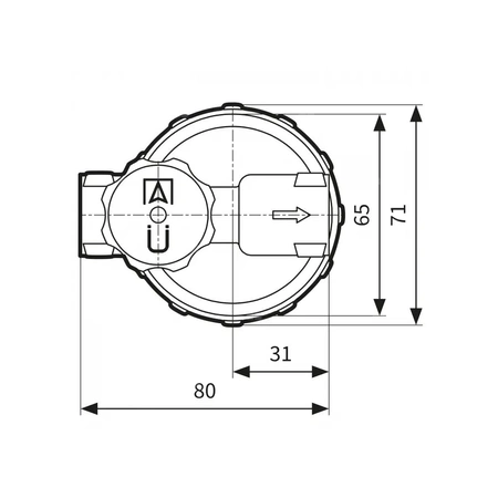 Filtr olejowy AFRISO V 1/2 - 500 Sijednorurowy fi 1/2''/1/2'' GW x GW, z wkładem plastikowym, maks. przepływ 390 l/h