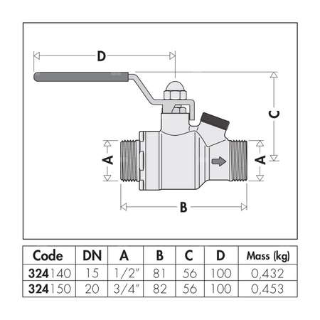 Zawór antyskażeniowy z wbudowanym zaworem odcinającym DN 15 (1/2" M) - EA typ