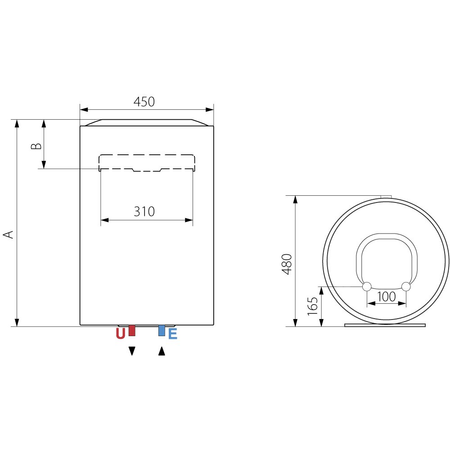 Elektryczny pojemnościowy podgrzewacz wody LYDOS R 80 V 1,8K PL EU