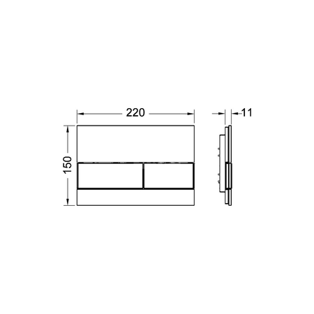 Przycisk spłukujący do stelaża (Mechaniczny) TECE square szkło, kolor czarny