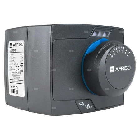 Zawór obrotowy trójdrogowy AFRISO ARV 385 Vario ProClick, mieszający, Siłownik elektryczny ARM 343, DN 32