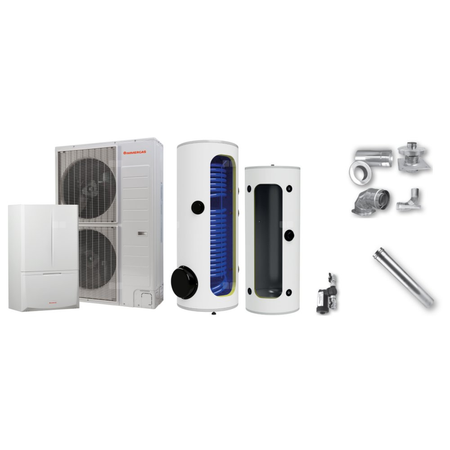 Pakiet - Pompa ciepła powietrze-woda split IMMERGAS MAGIS COMBO 14 V2 T 12.5 kW 400 V + Zasobnik c.w.u. OKC 300 NTR/HP + Zasobnik buforowy NAD 250 V1