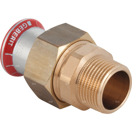 Śrubunek hydrauliczny GEBERIT Mapress C-Stahl FKM przejściowy stal GZ 1/2'' 15 mm z pierścieniem zacinającym