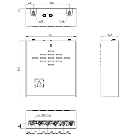 Grupa pompowa AFRISO PrimoBox AZB 301 GZ x GW 3/4'' x 3/4'', z zaworem termostatycznym, z izolacją