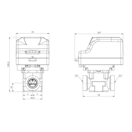 Zawór strefowy 2-drog. AZV 453, DN20, G1", Kvs 11 m3/h, NO-AFRISO