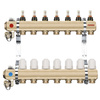 Rozdzielacz do ogrzewania podłogowego FERRO RZP09S 9-obieg. mosiądz GW 1'' x GZ 3/4'' + przepływomierz + termostat