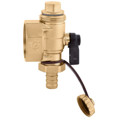 Korek z dwoma złączami bocznymi z trzypozycyjnym zaworem kulowym 1 1/4"