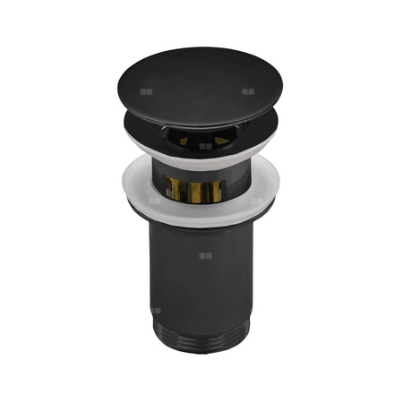 Zestaw odpływowy do umywalki PERFEXIM SPPMWK03OP czarny mat 2 3/4'', przycisk duży okrągły płaski