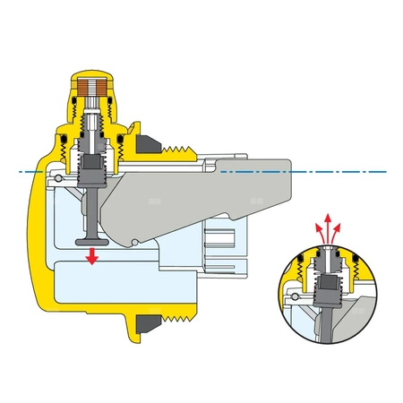 AERCAL - Odpowietrznik automatyczny do grzejników 1" GZ prawy