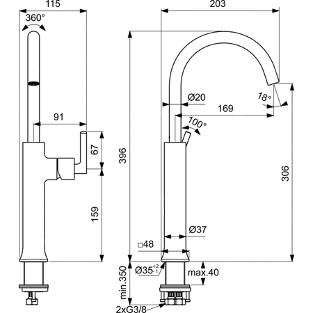 JOY NEO Bateria umywalkowa 1OT. SL CHR