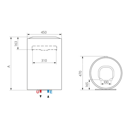 Elektryczny pojemnościowy podgrzewacz wody LYDOS ECO 100 V 1,8K PL EU