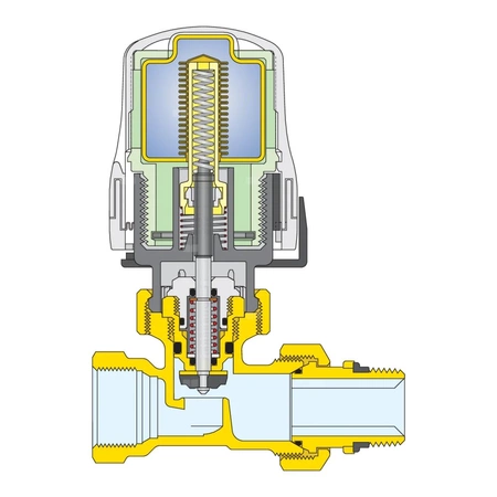 Grzejnikowy zawór termostatyczny kątowy do rur stalowych 3/8"