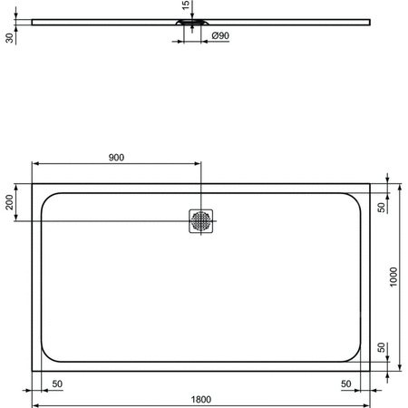 ULTRAFLAT S Brodzik 180x100 BC SAND RECT