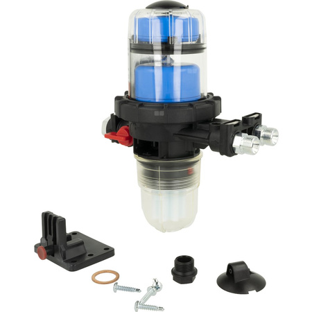 Filtr olejowy AFRISO FloCo-Top-1C Sizintegrowany z odpowietrznikiem fi 3/8''/3/8'' GW x GZ, z wkładem plastikowym, maks. przepływ 100 l/h