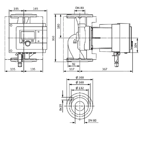 Pompa obiegowa WILO Stratos MAXO 80/0,5-6 PN16 1 x 230 V 50/60 Hz, PN 16/16bar
