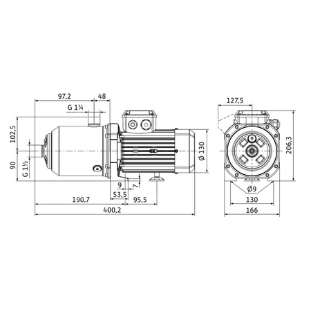 Wysokociśnieniowa pozioma pompa do wody Wilo-MEDANA CH1-L.1002-2/V/A/10T