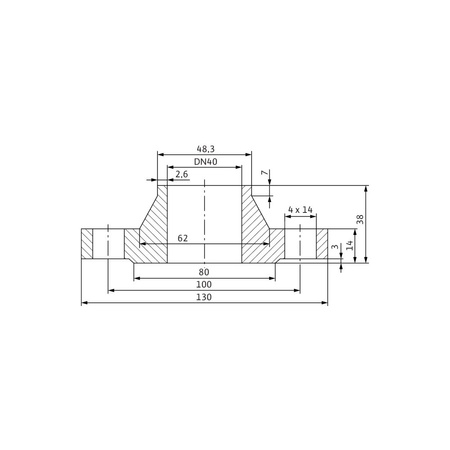 Zestaw przeciwkołnierzy stal nierdzewna, przył. DN 40 dł.130mm szer.130mm WILO