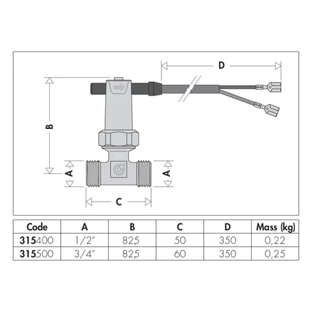 Elektromagnetyczny czujnik przepływu 3/4"