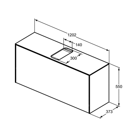 CONCA SZAFKA 120X37X55 1 DR+WTOP SNMT