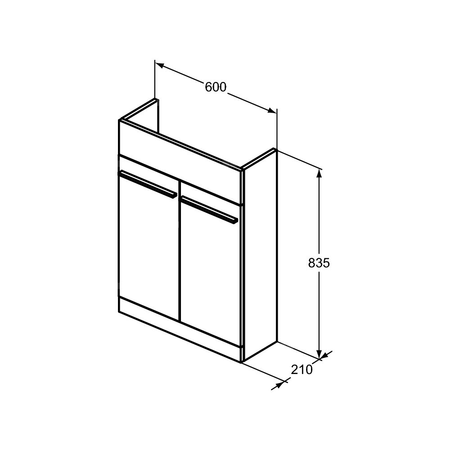 I.LIFE S SZAFKA 2 DS 60 NAT OAK