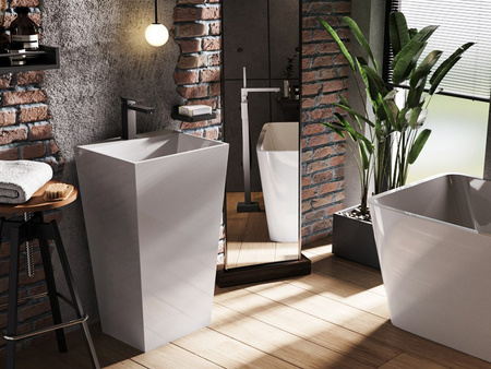 Umywalka wolnostojąca VERA Biała z/o 40x50x85 - BESCO