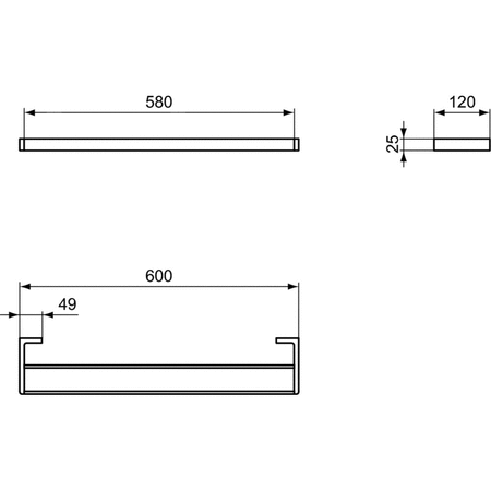 CONCA PORĘCZ PODW. 60 CM KW. MGNTIC GREY