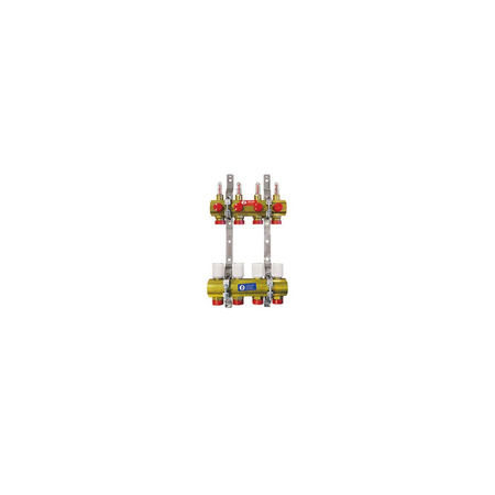 Rozdzielacz do ogrzewania podłogowego GIACOMINI R553F 8-obieg. mosiądz 1 1/4'' x GZM 18 + przepływomierz + termostat